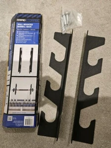 Wall Mounted Barbell Rack. Olympic Bar Holder, Weights Barbell Rack - Picture 1 of 8