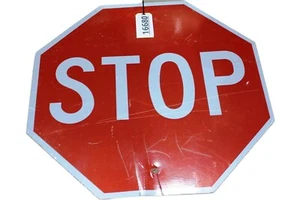 Authentic STOP Sign Real Street Vintage Road Retired Highway Sign 30" x 30" - Picture 1 of 8