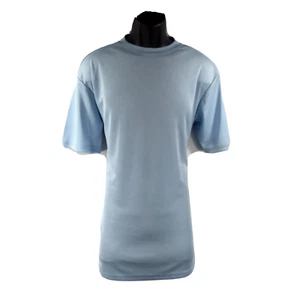 St. Patrick Men Powder Blue T-shirt Dressy Crew Neck Cord Polyester Knit Size M - Picture 1 of 2