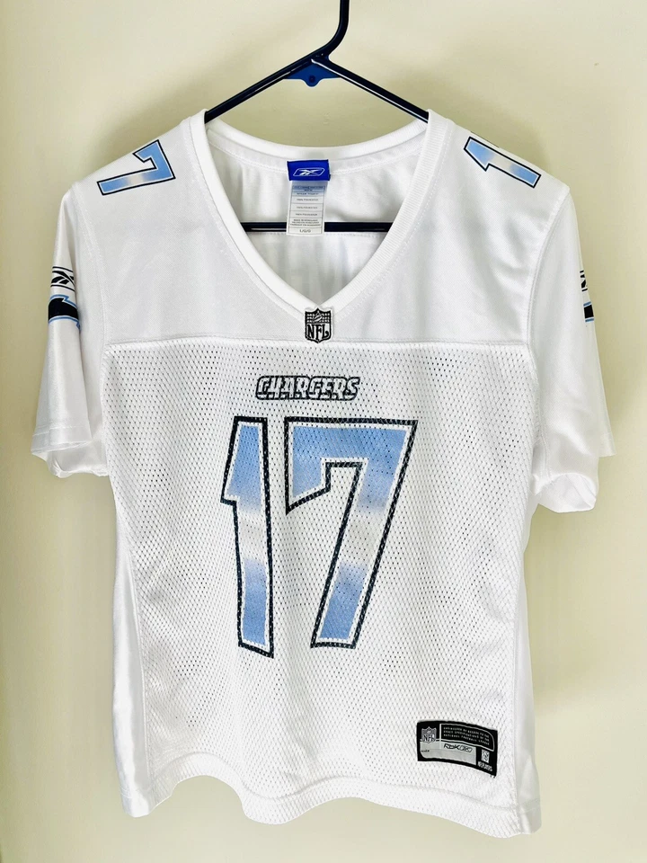S.D. Camiseta Reebok Chargers Philip Rivers #17 con licencia NFL niñas jóvenes grande Foto 1 de 4