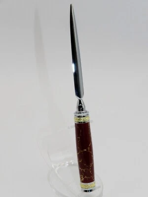 Handmade Deluxe Letter Opener with Maroon/Gold TruStone.  A great gift item! #54 - Image 1 of 4
