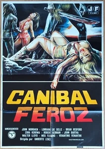 Cannibal Ferox ORIGINAL Spanish '81 POSTER Umberto Lenzi Make Them Die Slowly - Picture 1 of 3