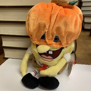 Sponge Bob Pumpkin Mask 10 Inch Plush Stuffed Toy Ty Beanie Babies Halloween