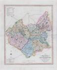 1833 Large Engraved Map LEICESTERSHIRE by William Ebden Duncan Colour (DUK31)