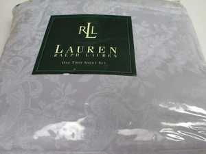 SELTENES Ralph Lauren 3-teiliges Bettlaken-Set AVERY SCHIEFERBLAU Blumenmuster - Twin - Bild 1 von 8