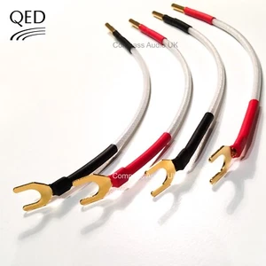 QED Silver Anniversary XT JUMPER LINKS Speaker Cable 4 x 20cm Spade, AIRLOC Plug - Picture 1 of 9
