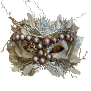 Ornate Masquerade Mask Gold Silver Branches Owl Costume Ribbon - Picture 1 of 5
