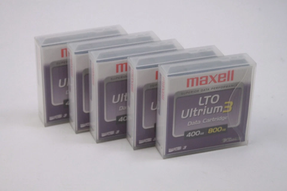 Lote de 5 cartuchos de datos Maxell LTO Ultrium 3 400 GB/800 GB Foto 1 de 1