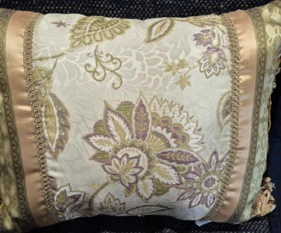 CROSCILL HOME Decorative Boudoir Bead Tassel Pillow 18x14 - Image 1 of 4