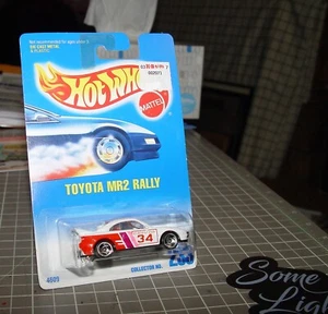 👓Hot Wheels 1995 #233⭐Toyota MR2 RALLY White & Red, Pink #34⚡SB &Chrom Lamp🔴JDM - Bild 1 von 7