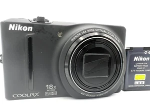 Nikon COOLPIX S9100 Black Digital Camera From Japan Tested - 1 Day Handling - Picture 1 of 16