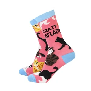 Womens Funny Crazy Cat Lady Bamboo Novelty Gift Socks | Sock Therapy - Picture 1 of 2