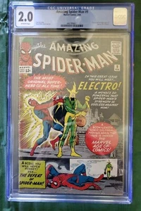 AMAZING SPIDER-MAN #9 CGC 2.0 GD 1964 1. AUFTRITT VON ELECTRO MARVEL COMICS - Bild 1 von 5