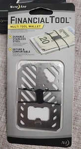 Nite Ize 7-In-1 Financial Tool Money Clip Wallet Stainless Steel Silver - Picture 1 of 2