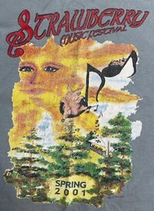 Vtg 2001 Strawberry Music Festival T Shirt Sz Small Spring Karen Houston Blue - Picture 1 of 8