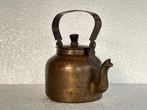 Eine alte feine Messing reiche Patina indisches traditionelles Geschirr Teekanne, Teekessel - Bild 1 von 12