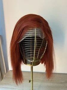 12-inches 100% Human Hair straight frontal wig. Side Pattern Red bob wig. - Picture 1 of 24