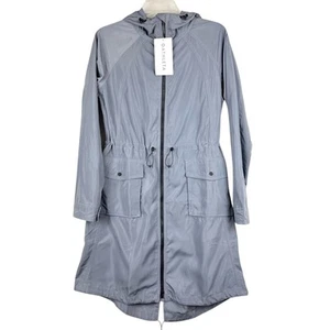 NWT Athleta Everyday Anorak Longline Full Zip Hooded Jacket Coastline Blue Sz XS - Picture 1 of 16