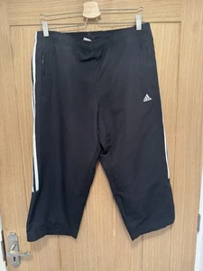 Adidas Ladies Long 3/4 Shorts Netted Inner Black Size UK 16 - Picture 1 of 6