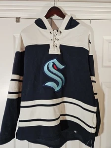 NHL Seattle Kraken Sudadera con Capucha Para Hombres Med Azul '47 Marca Superior Lacer Usada - Imagen 1 de 13