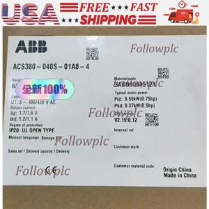 ABB ACS380-040S-01A8-4 Frequency Converter ACS380-040S-01A8-4 1pcs US Free TAX - Picture 1 of 5