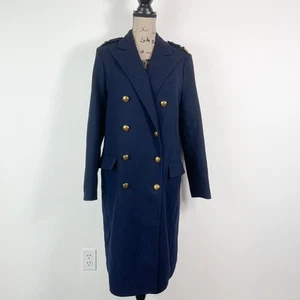 Maxi Abrigo Lauren Ralph Lauren Para Mujer Azul Marino Doble Pecho Talla 6 Nuevo Sin Etiquetas - Imagen 1 de 10