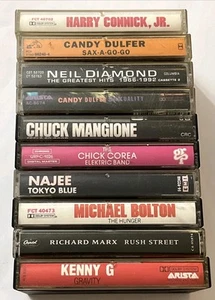 Random Rock Soft Rock Jazz Horns Cassette Tape Lot Of 10 Marx Bolton Kenny G - Picture 1 of 11