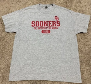 Captivating Oklahoma Sooners Gray Short Sleeve Tee Shirt NCAA Men’s XL NWOT - Picture 1 of 7