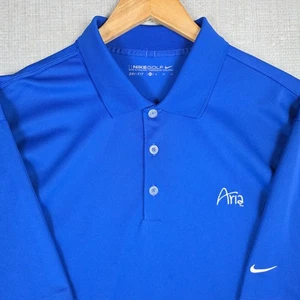 NIKE GOLF x ARIA CASINO VEGAS Mens Polo Shirt Size XL Wicking Blue Short Sleeve - Picture 1 of 11