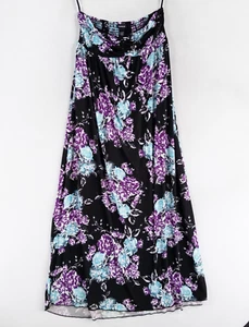 Torrid Maxi Dress Womens 1X Black Floral Print Stretch Knit Strapless Casual - Imagen 1 de 8