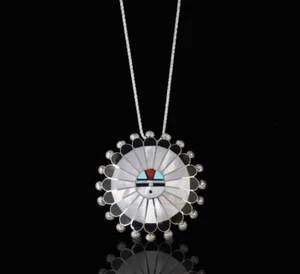 Fala Inlay Sunface Pendant White - Picture 1 of 5