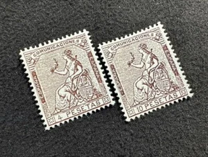 ESPAÑA 1873 Estampilla de reproducción Alegoria High Values Edifil 139-140 montada sin montar o nunca montada sv - Imagen 1 de 2