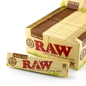 RAW Organic Hemp Rolling Papers King Size Slim Natural Unrefined Skins 110mm - Picture 1 of 5