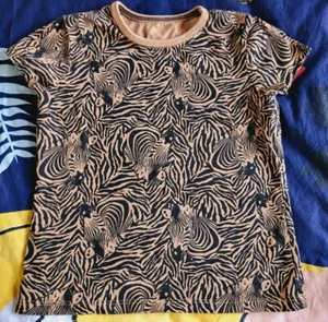George @ Asda Brown & Black Zebra Print S/Sleeve T-shirt 5-6 Yr VGC Combine Post - Bild 1 von 7