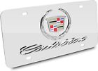 Au-TOMOTIVE GOLD Cadillac Chrome Logo and Name on Chrome License Plate