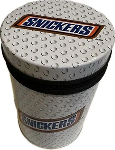 "De colección 2004 Snickers Tapa con Cremallera Golf Lata Decoración Almacenamiento 6.25""x4"" BLANCO MARRÓN NARANJA" - Imagen 1 de 12