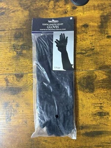 Black Velvet Opera Elbow-Length Gloves for Women Evening Dress & Etiquette - Picture 1 of 3
