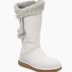 Stivali alti UGG donna taglia 7 Plumdale con polsino GRV grigi nuovi - Foto 1 di 10