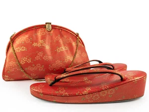 Bolso de cuero vintage TENGU Shinsaibashi sin usar y conjunto Zori (23,5 cm): agosto 19J - Imagen 1 de 12