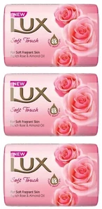 Lux Soap Bar Soft Touch French Rose & Almond Oil 80gm x 6 - Picture 1 of 5