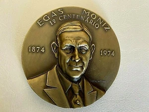 EGAS MONIZ 1874-1974 / 100 years / Premio Nobel 1949 / 90 mm Bronze Medal / M140 - Picture 1 of 4