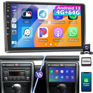 Für Audi A4 8E 8H B6 B7 2000-09 +KAM 4+64G Android 13 Autoradio GPS Navi WIFI BT - Bild 1 von 18