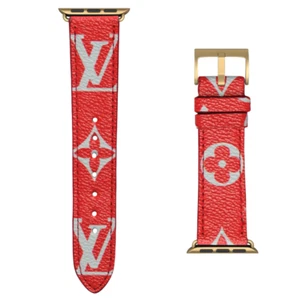 Luxury Apple watch band strap series 1 2 3 4 5 6 7 8 9 10 SE ULTRA 1 2 L RED - Picture 1 of 11