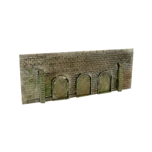 Backsteinmauer mit Galerie, bemalt, Spur N, flexible Mauer - Bild 1 von 1