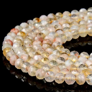 Natural Citrine Gemstone A Micro Faceted Round 2MM 3MM 4MM 5MM 6MM Beads (P96) - Picture 1 of 3
