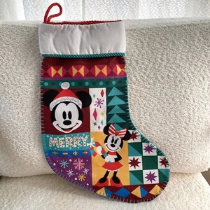 Disney Store Minnie and Mickey Mouse Christmas Stocking 2019 NWOT - Picture 1 of 12