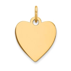 Colgante con dije de disco de corazón grabable liso de oro amarillo de 14 k 0,44 g L-18 mm - Imagen 1 de 2