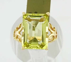 GENUINE 8.55 Cts PERIDOT RING 10k GOLD - Free Certificate Appraisal - NWT - Picture 1 of 6