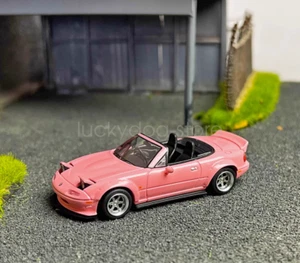 MT 1:64 Rosa Miata MX5 Eunos Roadster RB Modello Sportivo Auto Metallo Diecast - Foto 1 di 8