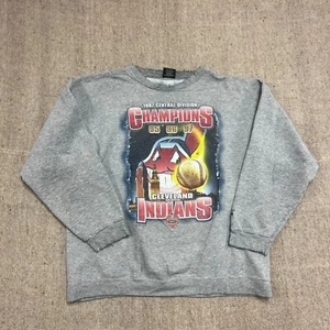 Vintage Cleveland Indians Sweatshirt Mens Large Gray 1990s Starter - Picture 1 of 8